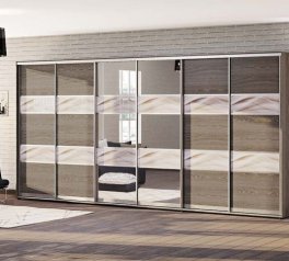 Шафа-купе Комфорт меблі Модель-3 дуб натуральний 6 дверна 540 см