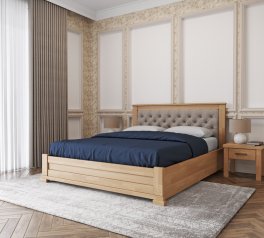 Кровать деревянная Лев Лорд М50 с подьемным механизмом и нишей для белья массив Бук