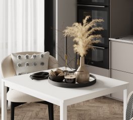 Обідній стіл Brevity Loft mini Білий діамант/Білий метал