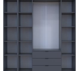 Шкаф для одежды Дорос Гелар графит 4-х дверный/Зеркало 194 см