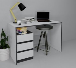 Комп'ютерний стіл Vector Інтарсіо Біла Аляска/Чорний 120 см 