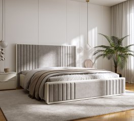 Ліжко дерев'яне DrevKO Аделіна 3 з підйомним механізмом та нішею для білизни Емаль