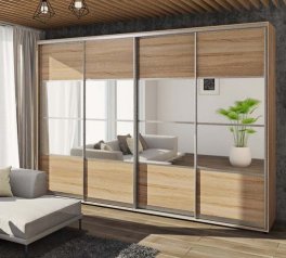Шкаф-купе Комфорт мебель Модель-8 дуб золотой 4 дверный 400 см