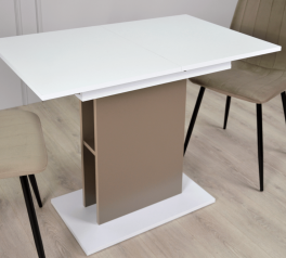 Стол обеденный Stoun / Стоун Интарсио Белая Аляска / Латте Раскладной 100/135 см