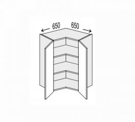 Секція верхня КутВ 90° 650х650/720 2дв Глорі