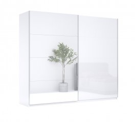 Шкаф-купе с зеркалом Миромарк Фемели 2 дверный белый 200 см