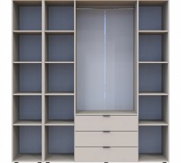 Шкаф для одежды Дорос Гелар кашемир 4-х дверный/Зеркало 194 см