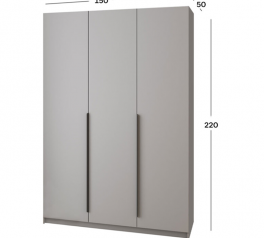 Шкаф Mebelstar Оскар трехдверный с ящиками Серая мышка 150 см