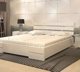 Ліжко дерев'яне ArborDrev Далі Люкс з підйомним механізмом та нішею для білизни Сосна / Бук Білий