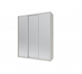 Шкаф-купе с зеркалами Сити Лайт белое дерево 3 дверный 225 см