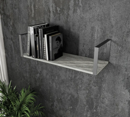 Полиця настінна бетон/чорний XS28
