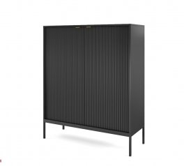Комод Нова / Nova К104 высокий Черный/Черные ножки