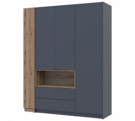 Шафа для одягу з нішею та пеналом Дорос Дейл графіт 3 дверна 178 см