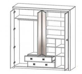 Шафа SZF4D2S ВМК Украіна Коен ІІ 4 дверна дуб корабельний 214 см