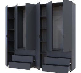 Шкаф Дорос Геллар графит 6 дверной 232,5 см