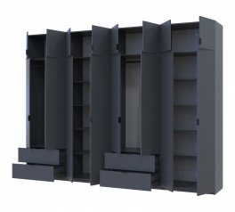 Шкаф для одежды Дорос Лукас графит 8 дверный 320 см