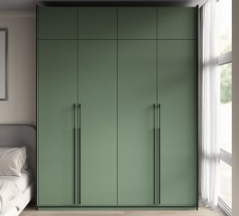 Шкаф Морели R-0020 Рамо 4 дверный зеленый со штангой и полками 197см