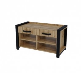 Тумба LOFT 2ш Дуб Сонома / Чорний мат MebliRoMax