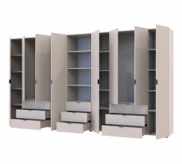 Шкаф для одежды Дорос Гелар кашемир 8 дверной с пеналом 370 см