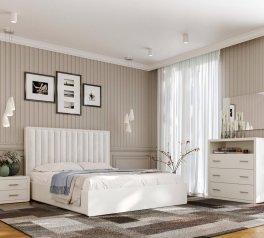 Кровать деревянная с мягкой вставкой ArborDrev Глория Сосна / Бук Белый