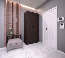 Шкаф Морели SТ0010 2 дверный венге темный с полками 100 см