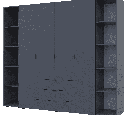 Шкаф Дорос Гелар графит с 2 Этажерками 4-х дверный 231,4 см