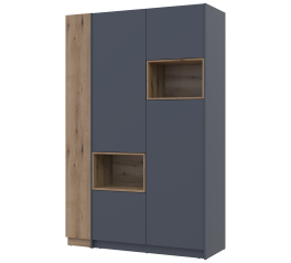Шафа для одягу з нішею та пеналом Дорос Дейл графіт 2 дверна 143,2 см