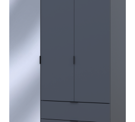 Шкаф для одежды Дорос Гелар графит 2-х дверный/Зеркало 116,5 см