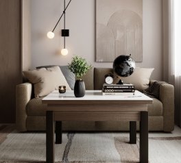 Стіл-трансформер B-Fly Glass Дуб вінтаж оксид/Венге ноги/Біле скло