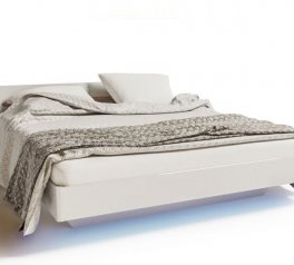 Ліжко двоспальне Світ меблів 160 Б'янко МДФ / ДСП Білий / Дуб Сонома