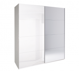 Шкаф-купе с зеркалом Миромарк Империя 2 дверный белый 250 см