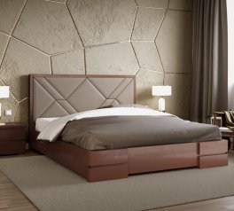 Кровать деревянная с мягкой вставкой ArborDrev Лоренс Сосна / Бук