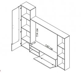 Стенка Адель пепельный / антрацит
