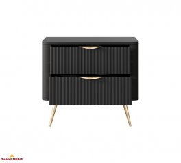 Тумба прикроватная 2S Черный/Золотые ножки Lante