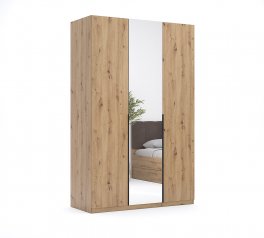Шкаф 3дв с зеркалом Миромарк Тедди 3 дверный дуб артизан 135 см