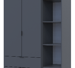 Шкаф Дорос Гелар графит с Этажеркой 2-х дверной 115,7 см