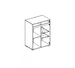 Тумба 2Д Бьянко (стекло) Графит