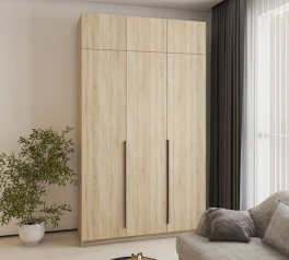 Шкаф Mebelstar Оскар трехдверный с антресолью и ящиками Дуб сонома 150 см