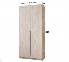 Шкаф Mebelstar Оскар двухдверный Аляска серый 100 см