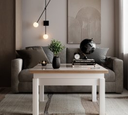 Стіл-трансформер B-Fly Glass Дуб сонома/Білі ноги/Біле скло