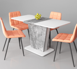 Стіл Cosmo/Космо Інтарсіо Біла Аляска/Індастріал Розкладний 110/145 см