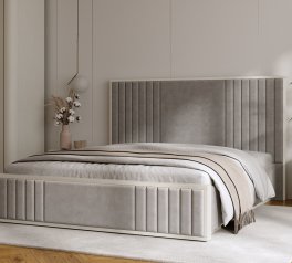 Кровать деревянная DrevKO Аделина 3 с подьемным механизмом и нишей для белья Массив Бук