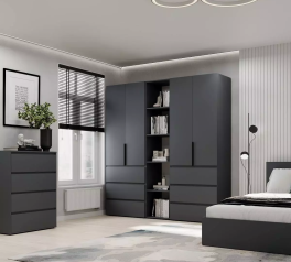 Шкаф распашной комбинированный четырёхдверный Art In Head №6 Light, ширина 200 см