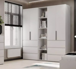 Шкаф распашной комбинированный четырёхдверный Art In Head №6 Light, ширина 200 см