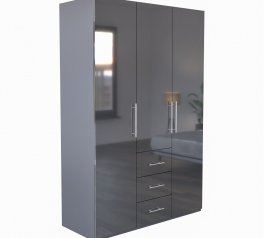 Шкаф 3дв 3шх Миромарк Магнум 3 дверный антрацит 147 см