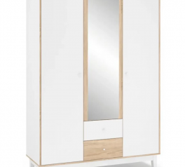 Шкаф 3Д2Ш с зеркалом Mebel Service Глория 3 дверный белый 154 см