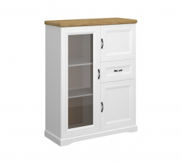 Вітрина низька 2D1W1S білий Riva