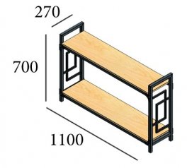 Стеллаж 2 полки Квадро лонг