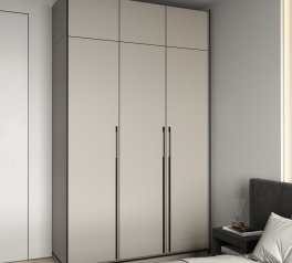 Шкаф Морели R-0016 Рамо 3 дверный кашемир со штангой и полками 150см