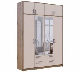 Шафа для одягу Дорос Ронді кашемір з дзеркалом та антресолею 4 дверна 160 см